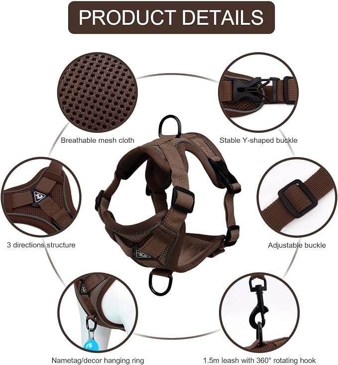 Vest Harness Leash Set for Small Dog Large Cat, Upgraded Escape Proof - Image 2