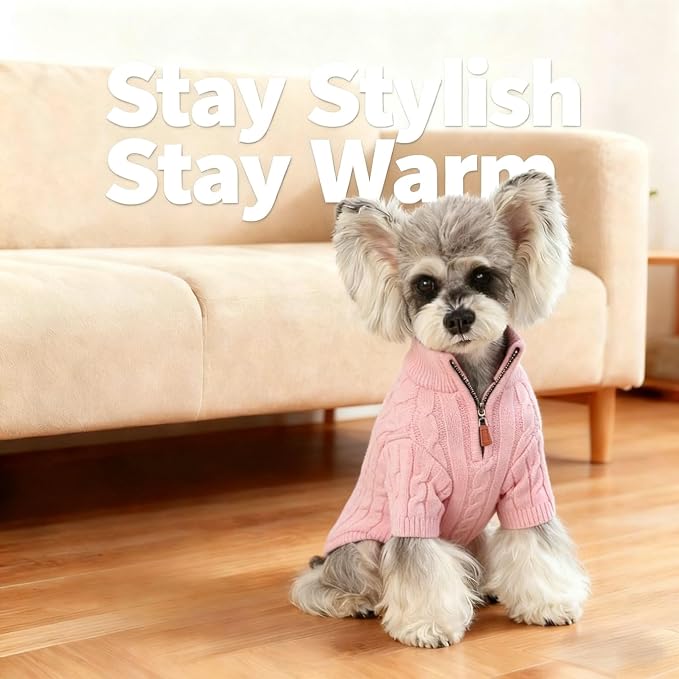 Small/Medium Dog Sweater, Warm Dog Winter Coat w/Sleeves, Comfortable High Neck - Image 2