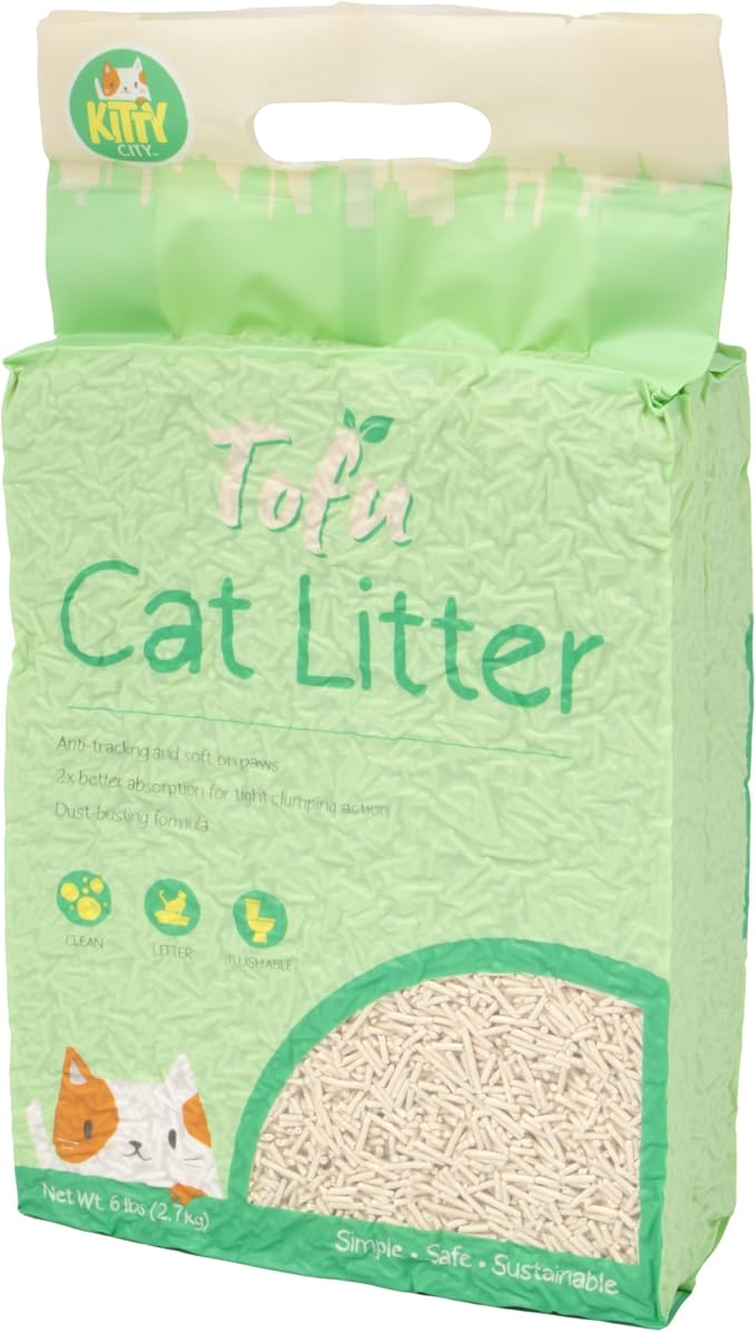 Kitty City Tofu Cat Litter, 100% Natural Plant-Based Formula, Fast Clumping by KittyCity