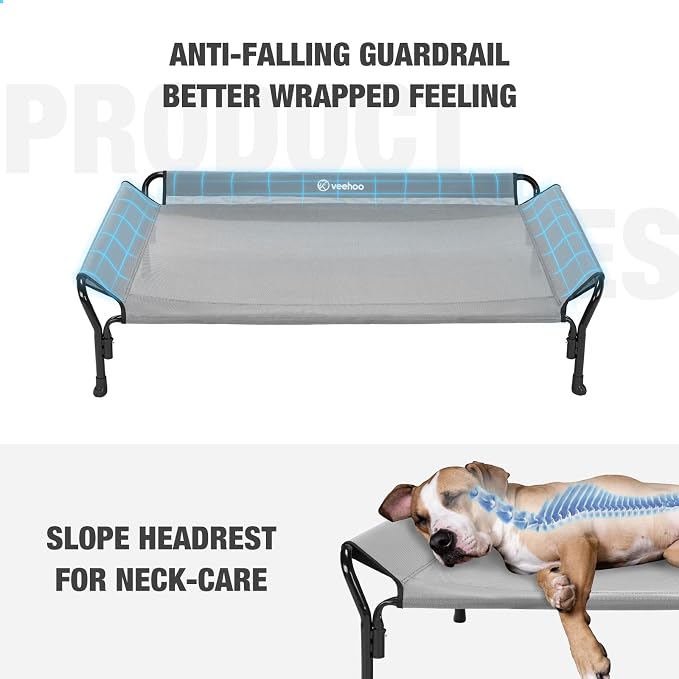 Veehoo Cooling Elevated Dog Bed, XL Raised Pet Cot - Image 2