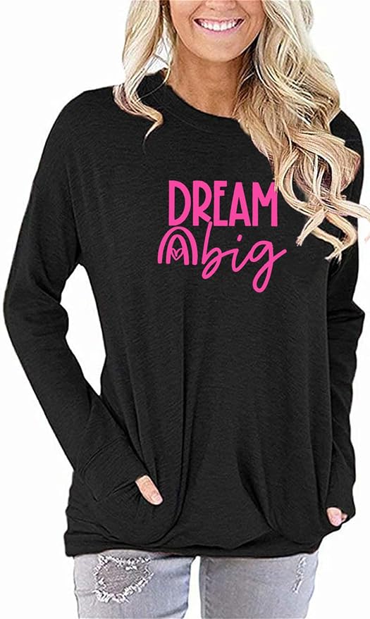 Akihoo Womens Casual Long Sleeve Tunic Tops Crew Neck Shirt Blouses - Image 3