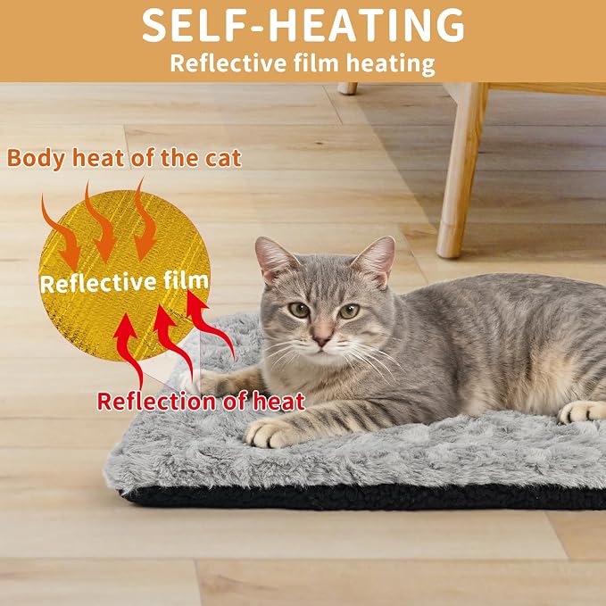 NAMOTEK Self-Warming Cat Bed Indoor/Outdoor Super Soft Self Heating Pet Mat - Image 3