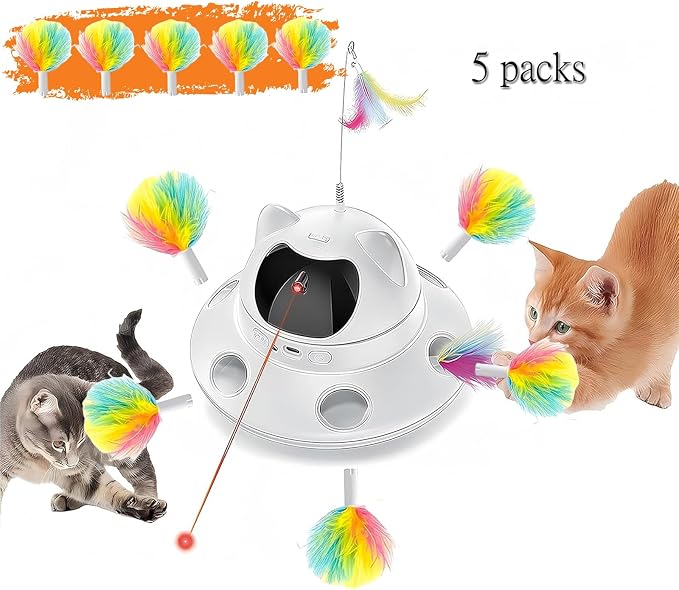 3-in-1 Cat Toy & Interactive Motion-Activated Kitten Toy Accessories — 5-Piece - Image 2