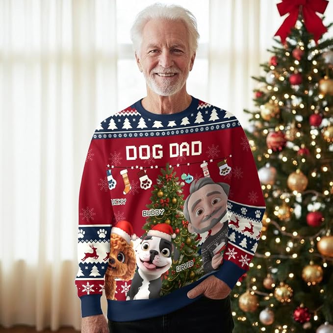 Wrappiness A Girl And Her Dog Christmas Sweatshirt - Image 3