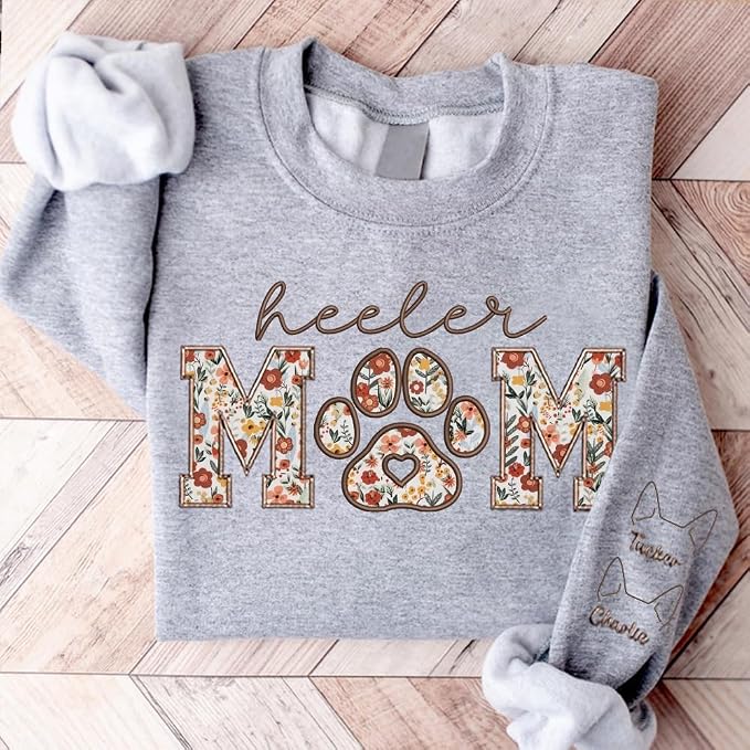 CHILLEVER Personalized Embroidered Dog Mom Sweatshirt, Dog Mama Crewneck - Image 7
