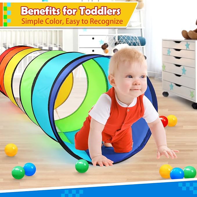 PigPigPen Kids Tunnel for Toddlers, Pop Up Play Tunnel Tent for Babies or Dogs - Image 2