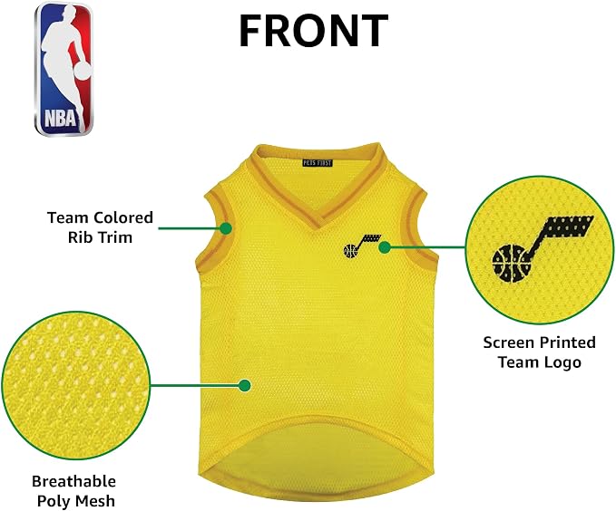 Pets First NBA Utah Jazz Dog Jersey, Small- Tank Top Basketball Pet Jersey - Image 5