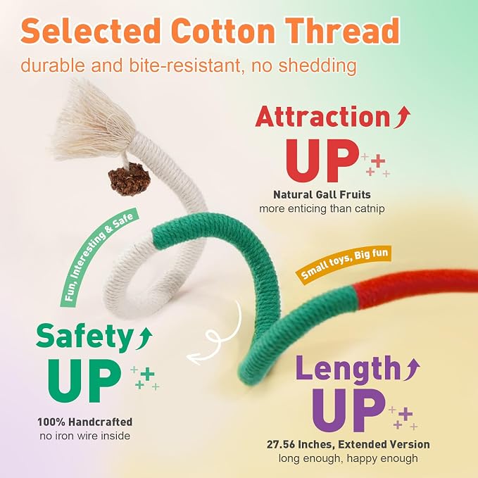 3 PCS XL Cat Toys Chew Ropes, 27.56 Inches Cat Chew Rope Toy - Image 3