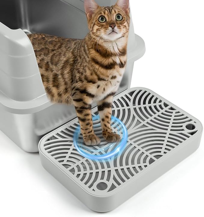 Cat Litter Box Ramp, Litter Box Step Mat by Bartuke