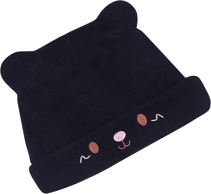 Women's Teen Girls Knitted Cat Kitty Cuffed Beanie Hat Winter Outdoor Stretchy - Image 4