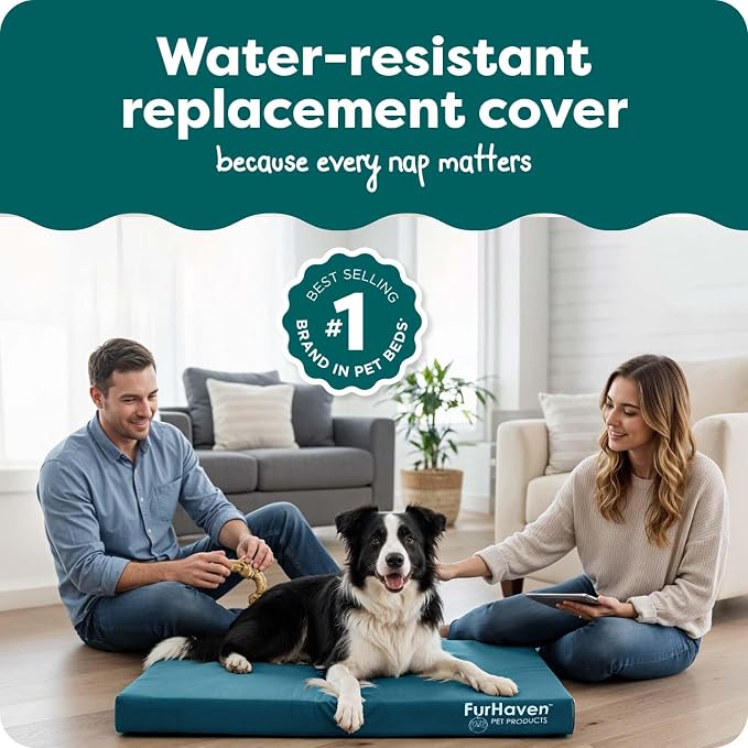 Furhaven Replacement Dog Bed Cover Water-Resistant Indoor/Outdoor Logo Print - Image 2