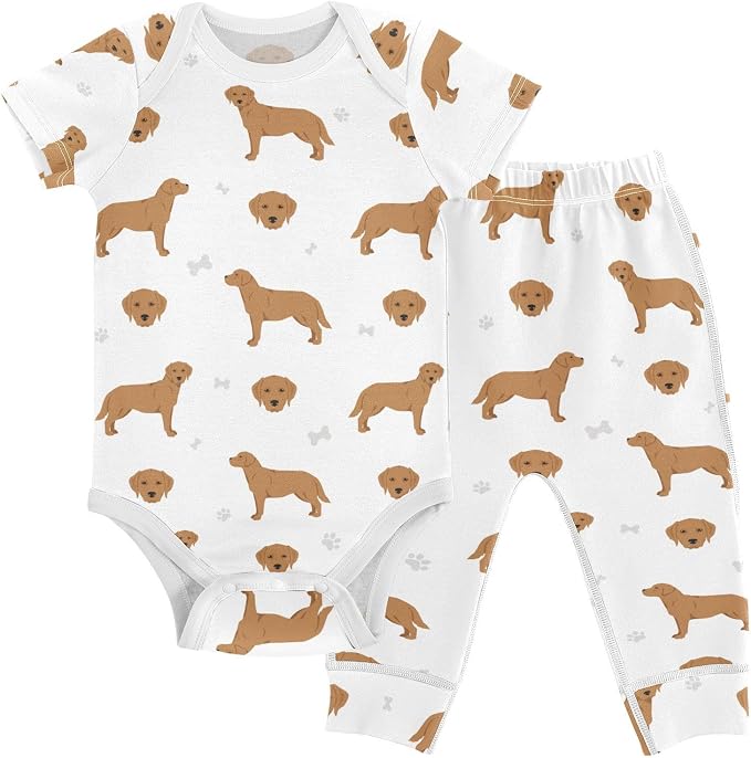 Baby Clothes Set Infant Bodysuits Pants Sets 0-24M by KICPOAY