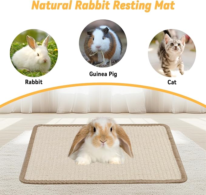 Sisal Scratcher Mat for Rabbit, 15.74 x 11.81 Inch Bunny Scratch Mat for - Image 7