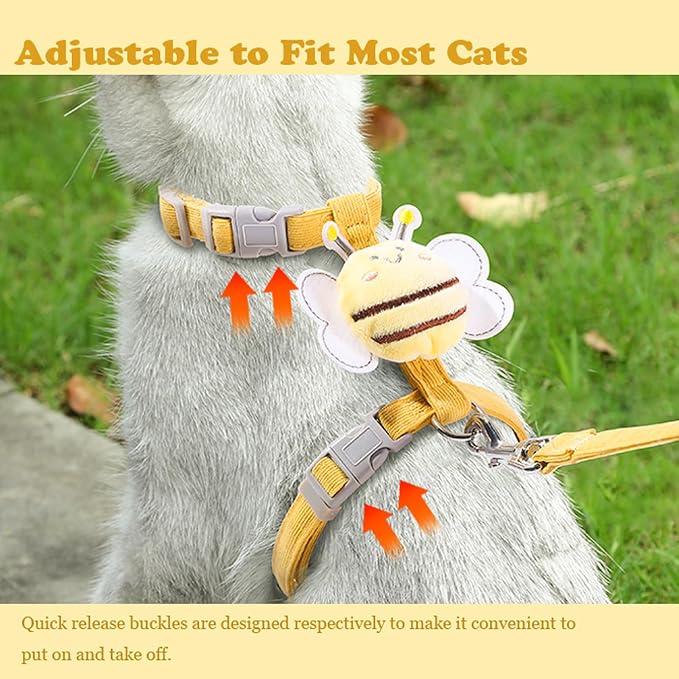 Cat Harness and Leash Set for Outdoor Travel Walking Escape Proof Soft Safe - Image 4