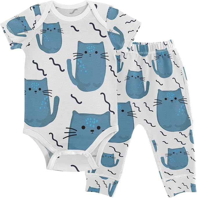 Baby Clothes Set Infant Bodysuits Pants Sets 0-24M by KICPOAY