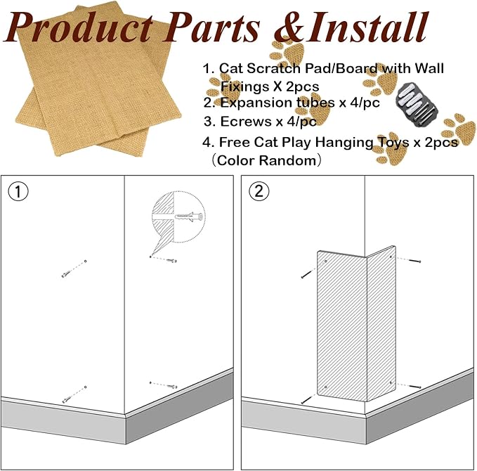 Hutpet 2Pcs Packing Foldable Cat Scratcher Board, Sofa Wall Corner Cat - Image 3