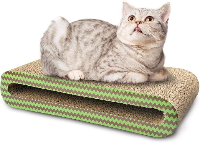 PAWISE Reversible Cat Scratcher Bed – Durable Cardboard Cat Scratch Pad & by PAWISE