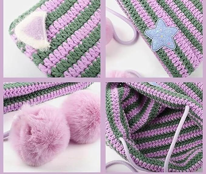 Y2k Beanie Cat Ear Gyaru Acubi Devil Crochet Hats Cute Kawaii Star Grunge - Image 6