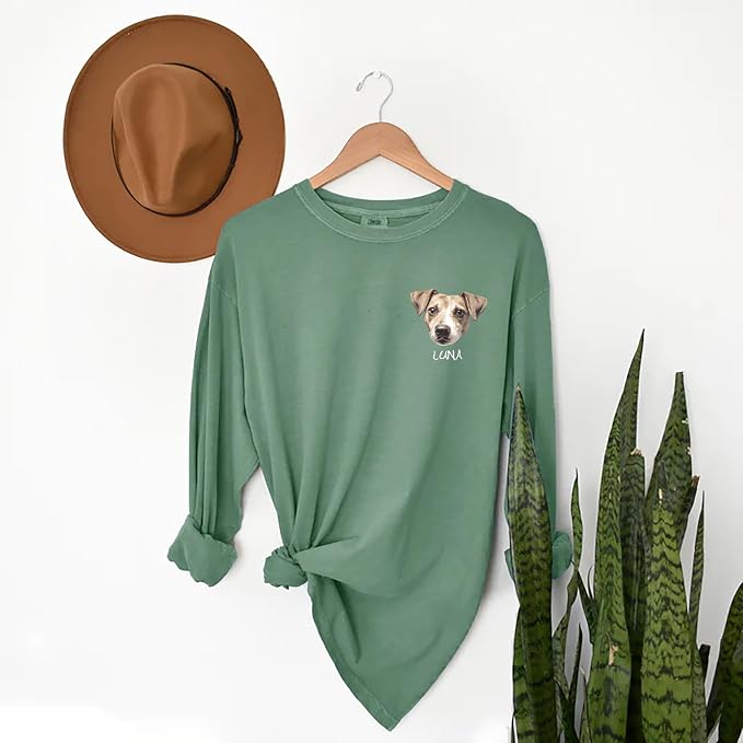 Custom Dog Photo Shirt, Cute Cat Mom Dad Gifts, Pet Lover Long Sleeve Shirts - Image 4
