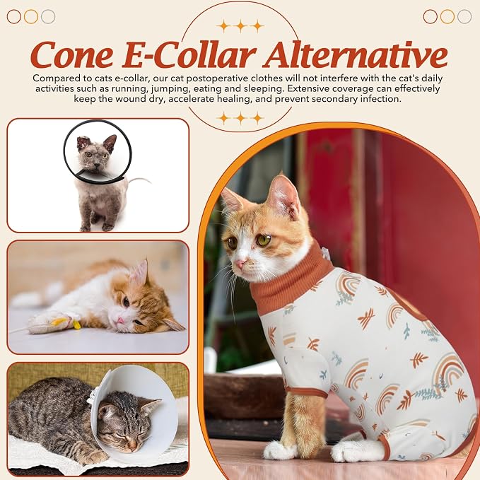 DENTRUN Cat Surgery Recovery Suit Female Male Soft Onesie, Kitten Surgical - Image 7