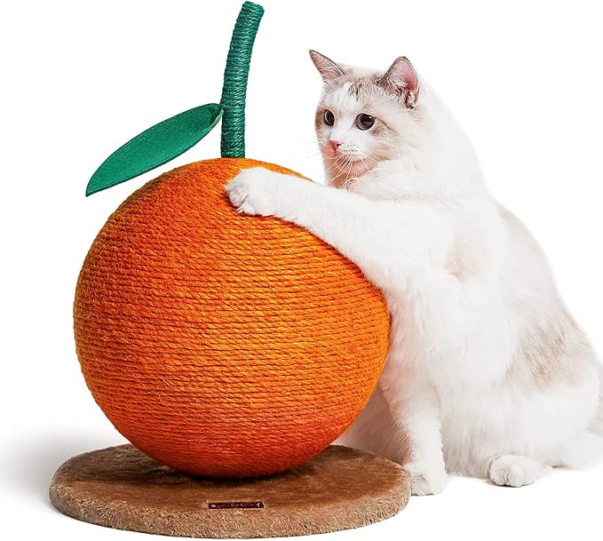 VETRESKA Orange Cat Scratching Post, Cute Cat Scratcher - Image 4