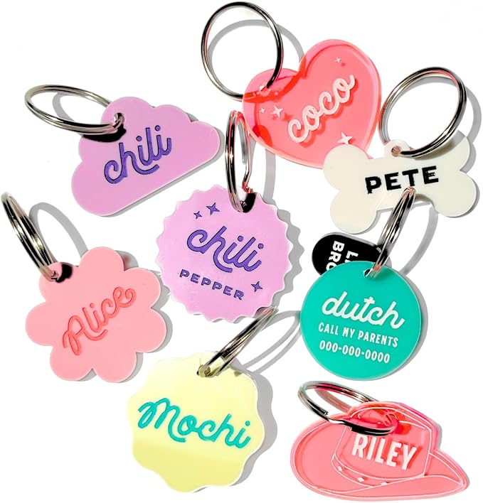 Personalized Pet ID Name Tag Charm – Custom Engraved Contact Information – - Image 2