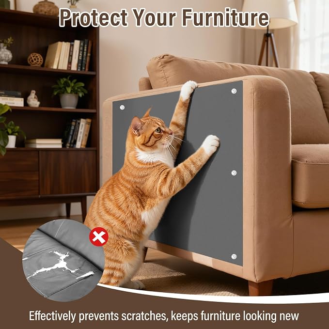 Cat Scratch Furniture Protector, 78.7" x 15.8" Cat Scratching Mat, Trimmable - Image 2