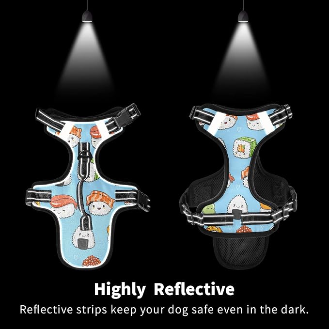 Kawaii Sushi Dog/Cat Harness, Reflective No-Pull Pet Harness - Image 2