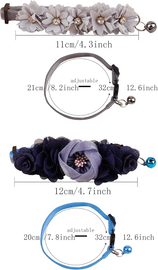 2 Pack Cat Collar Pink Floral - Image 2