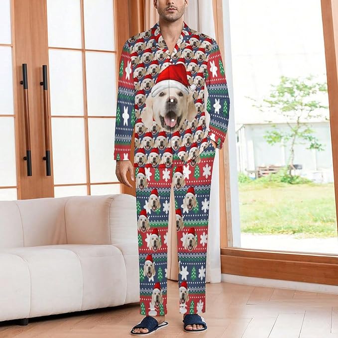 Custom Face Pajamas for Women Men, Personalized Dog Cat Pet Pajamas Set - Image 4