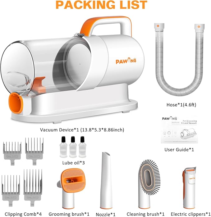 Pet Grooming Kit with Vacuum, All-in-1 Professional Deshedding Tools - Image 6