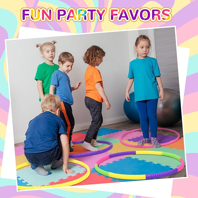 Sratte 12 Pcs Toy Hoop for Kid Detachable Adjustable Toy Hoop Colored Hoop - Image 6