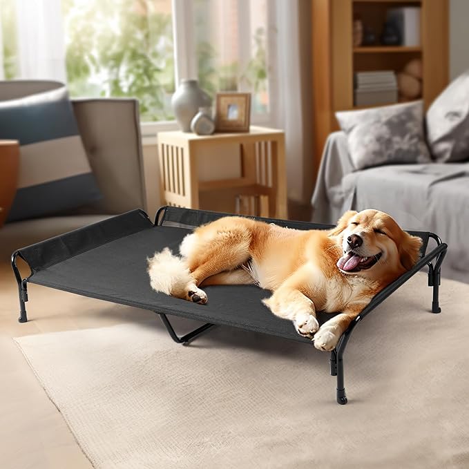 Veehoo Cooling Elevated Dog Bed, Guardrail Raised Pet Cot, Indoor & Outdoor XXL - Image 6