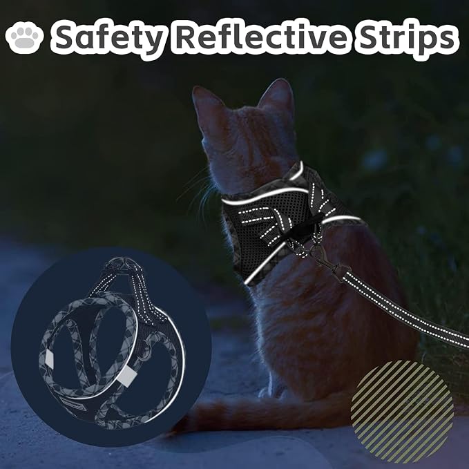 Cat Harness and Leash Set for Walking, Escape Proof Adjustable Soft Mesh Kitten - Image 7