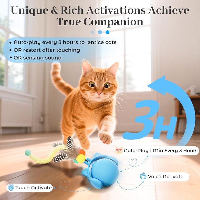 ORSDA Cat Toys for Indoor Cats, New Intelligent Voice Timing Touch Control Cats - Image 2