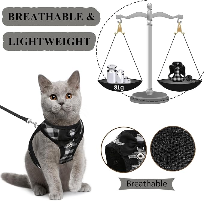 Cat Leashes and Harnesses for Walking, Breathable Soft Kittens Vest for Cats - Image 5
