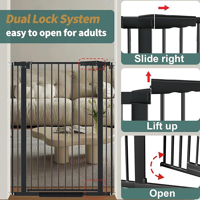 40.55" Tall, 61.61-69.48 Inch Wide, 1.37" Ultra Narrow Spacing Dog Pet Baby - Image 8