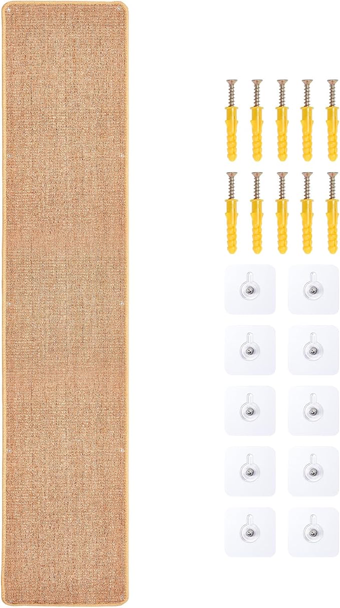 Natural Sisal Cat Scratcher Mat, Wall Scratcher Carpet, Cat Climbing Wall by Uranshin