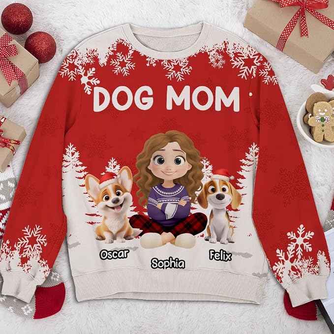 Wrappiness A Girl And Her Dog Christmas Sweatshirt - Image 5