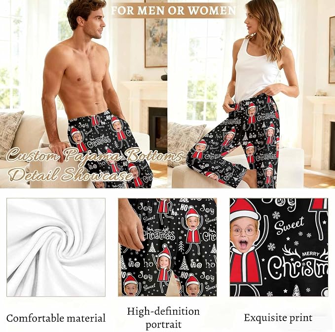 Custom Couple Pajama Pants Sock - Image 6