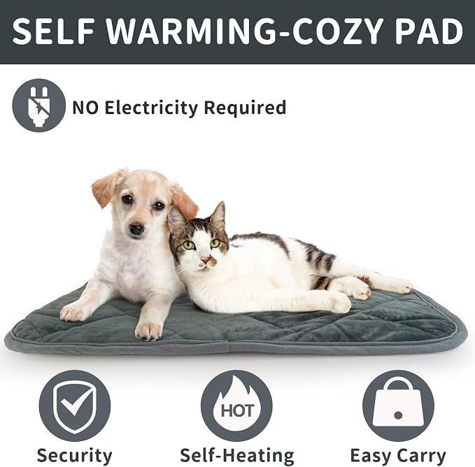 Self-Warming Cat Bed Indoor/Outdoor Super Soft Self Heating Pet Mat Washable - Image 2
