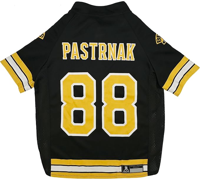 Pets First NHLPA David Pastrnak Mesh Dog & Cat Jersey, Boston Bruins Pasta-88 by PETSFIRST