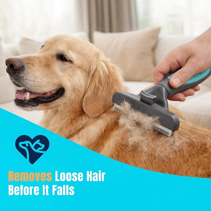 deShedding Tool for Medium/Large Cats and Dogs, Long Hair, Removes Loose Hair - Image 2
