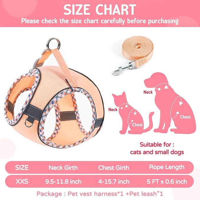 XXS Cat Harness and Leash Set - Image 2