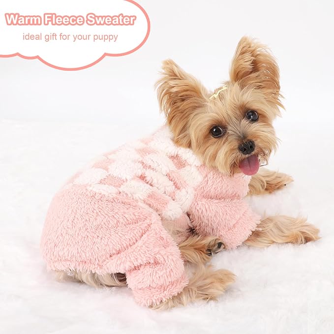 Sebaoyu Turtleneck Dog Pajamas for Small Dogs, Fleece Sweater Winter Cute Tiny - Image 7