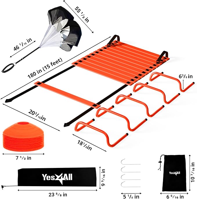 Yes4All Agility Ladder Speed Training Equipment Set - Image 2