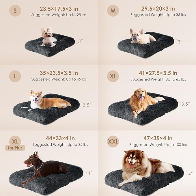 EHEYCIGA Fluffy XXL Dog Crate Pad, Plush Faux Fur Bed - Image 2