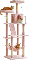 MWPO 70.1-Inch Pink Large Cat Tree, Plush Cat Condo by MWPO