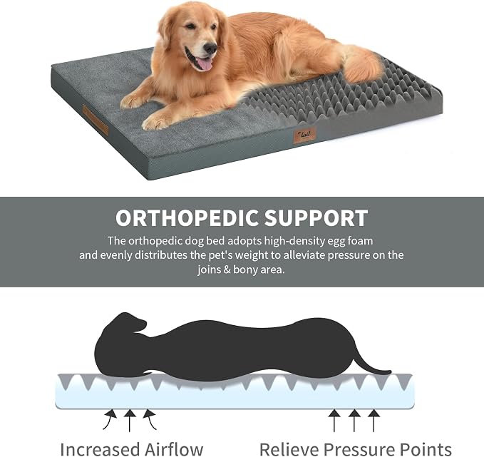 Orthopedic Dog Bed for Large Dogs, Plush Washable Pet Bed for Large Size Dogs - Image 4