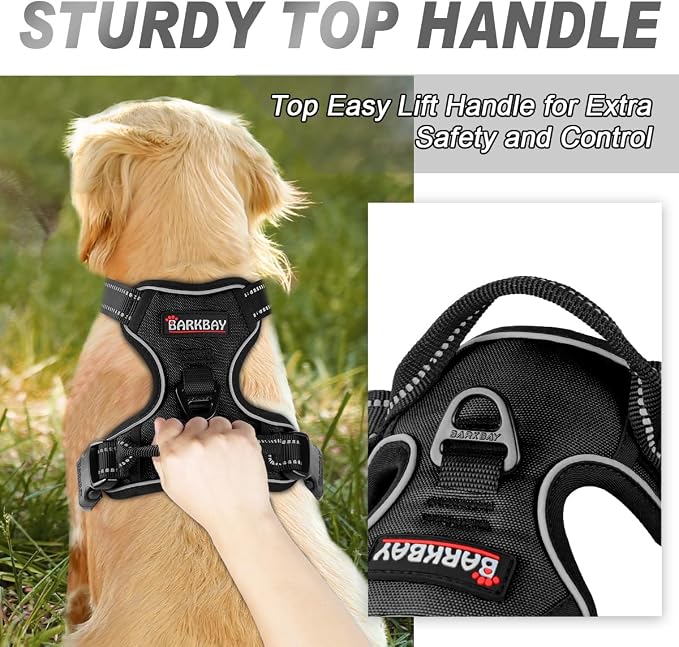 BARKBAY No Pull Dog Harness Front Clip Heavy Duty Reflective Easy Control Handle - Image 3